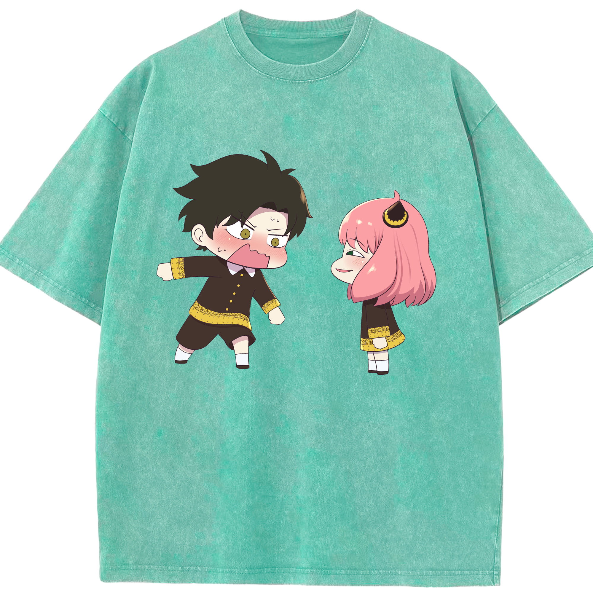 （画像用） SPY×FAMILY间谍家家酒 綿100% ヴィンテージ風 半袖Tシャツ（フロントプリント）